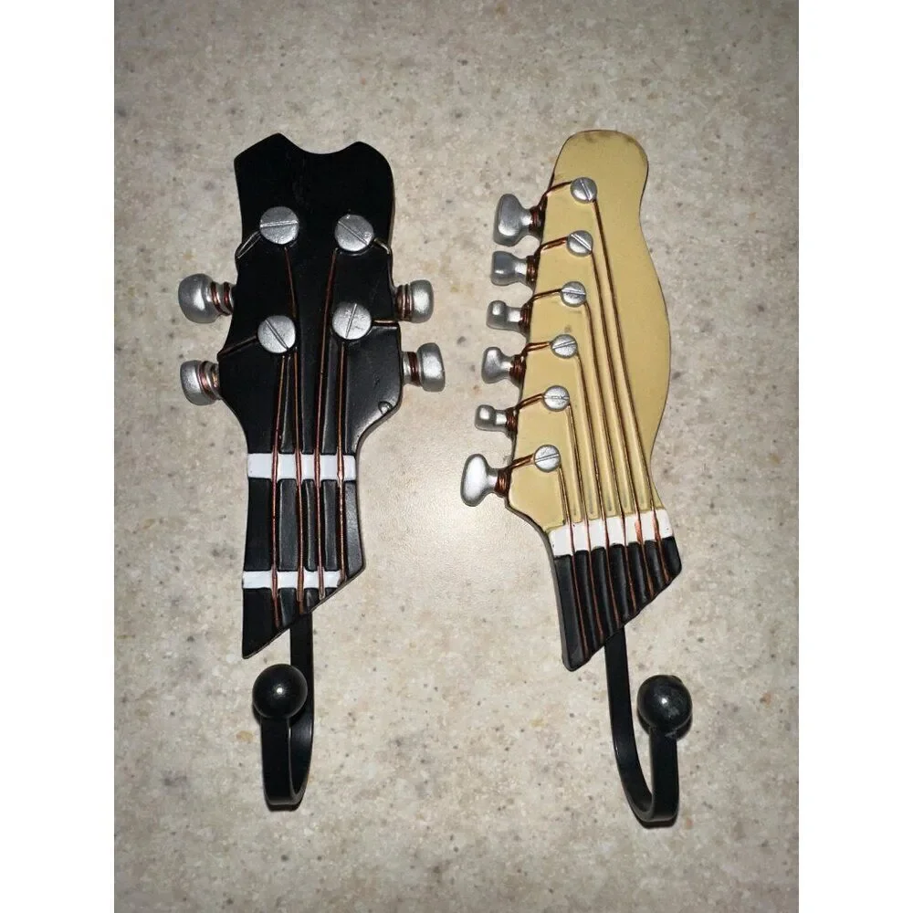 Electric and Acoustic Guitar Headstock RESIN Decorative Wall Hooks 2008 ICA Home
